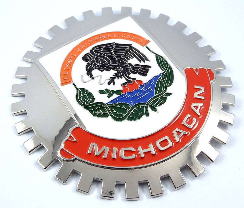Car Chrome Decals Michoacan Mexico Grille Badge for car Truck Grill Mount Mexican Flag - Image 1